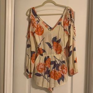 Billabong Floral Romper - Long Sleeve size small